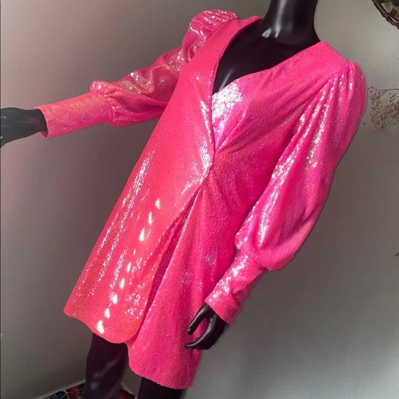 Gianni Bini Pink Sequin Fun Birthday Party Dress NWoTs - Picture 4 of 15